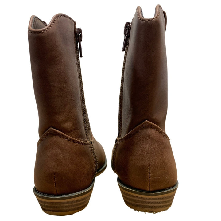 Icebirds Toddler Girls Size 8 Brown Western Cowgirl Boots Side Zip Shoes