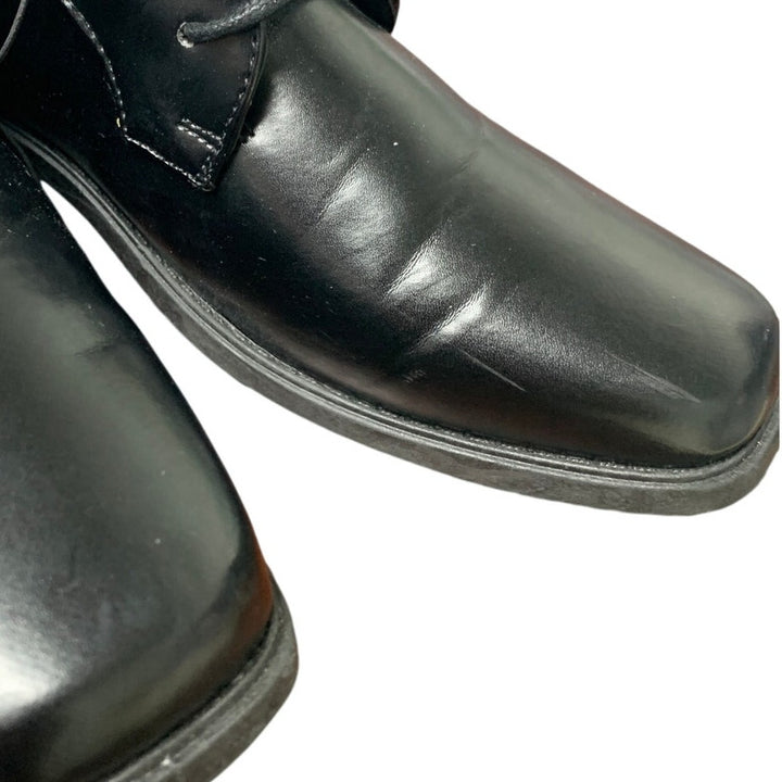Josmo Big Boys Size 5 Black Faux Leather Lace Up Classic Comfort Oxford Shoes