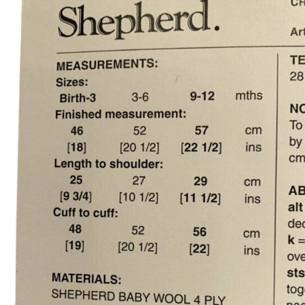 New Shepherd 2057 Nostalgic Recollections Matinee Jacket Knitting Pattern+