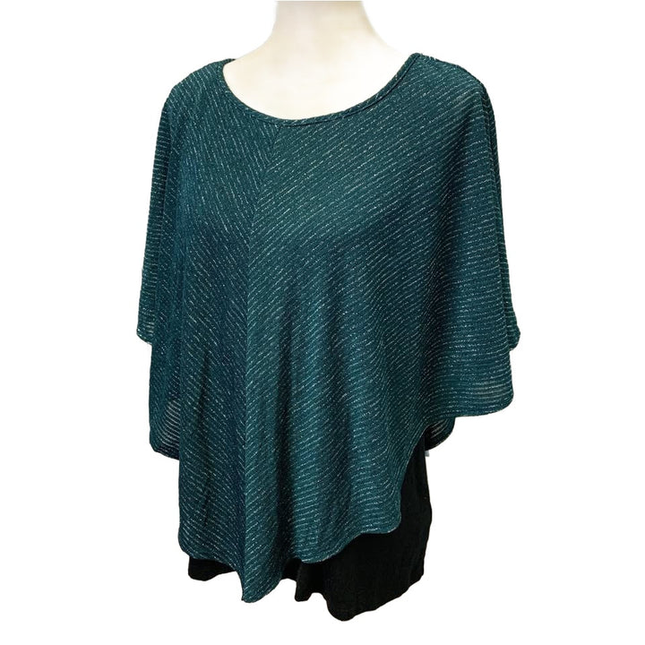 APT 9 Womens XL Metallic Polyester Blend Handkerchief Blouse Layered Tank Top
