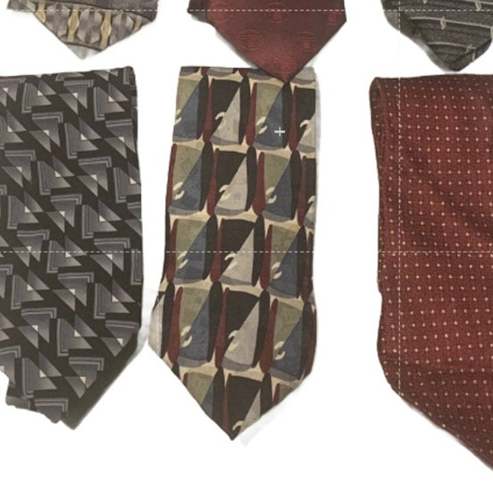 6 Wine Red Silver Gray Polka Dot Floral Geometric Vintage &amp; Modern Men Neck Ties