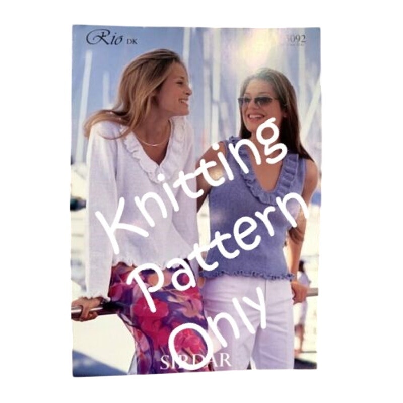 New NOS Sirdar 5092 Rio DK Sweater and Top Double Knitting Pullover Sweater Pattern