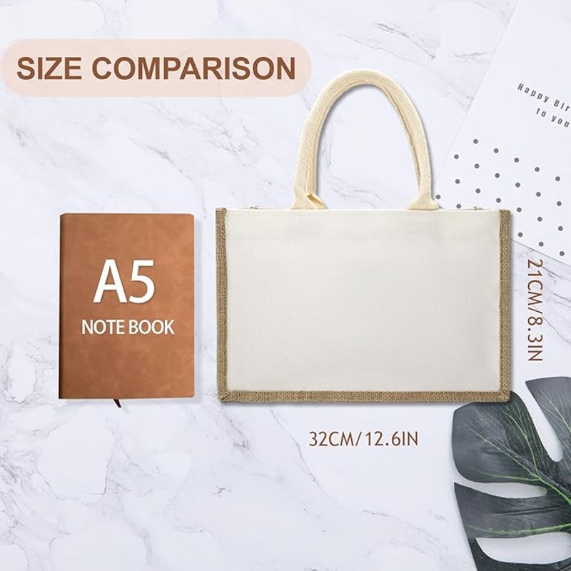 New Hand Printed Rainbow Equality Water Resistant Canvas Jute 2 Handle Tote Bag
