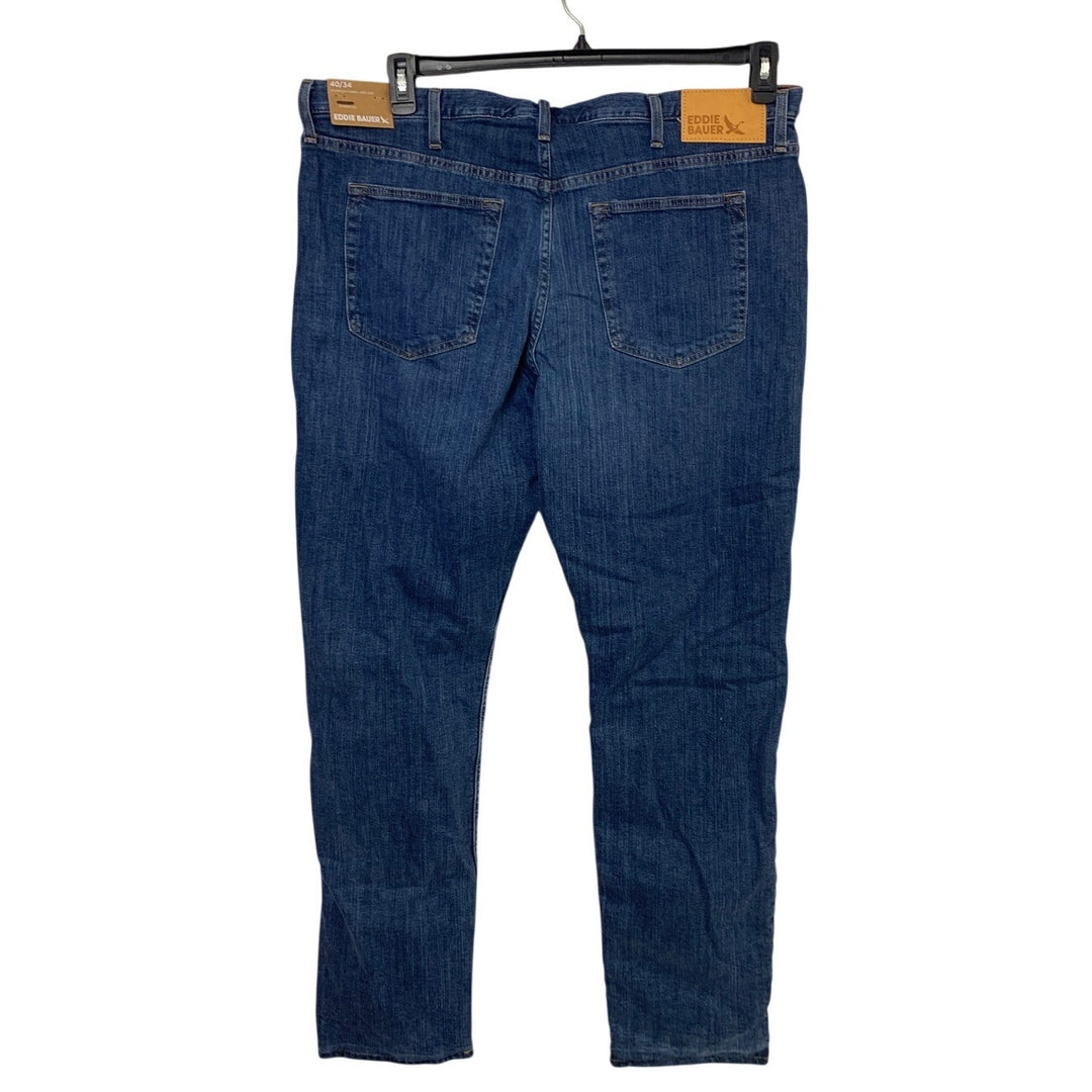New Eddie Bauer Mens Dark Meridian H2Low Flex Flannel Lined Straight Leg Jeans
