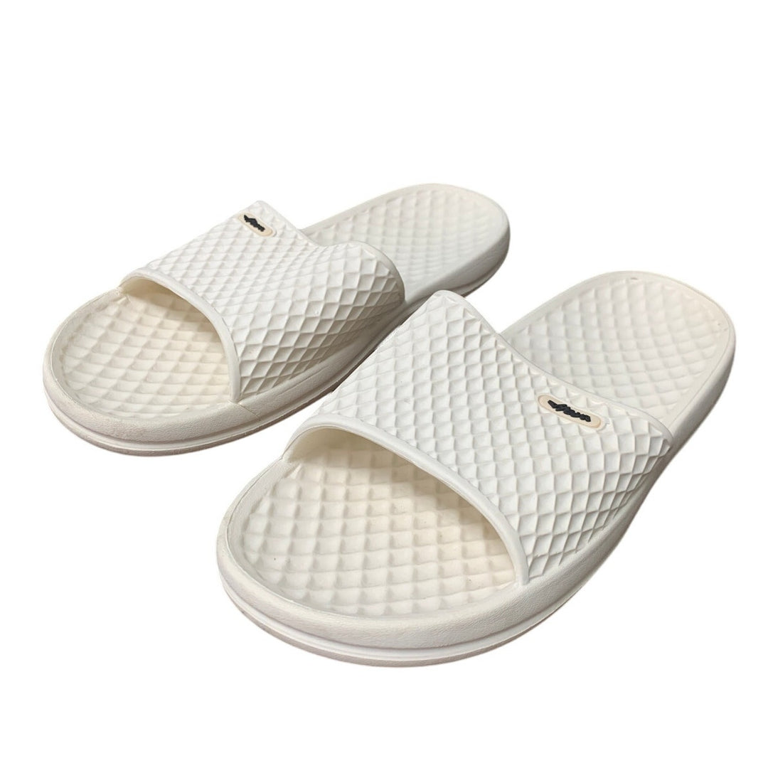 Funky Monkey Mens Size 11 Ivory Slip On Single Strap Bath Shower Slipper Shoes