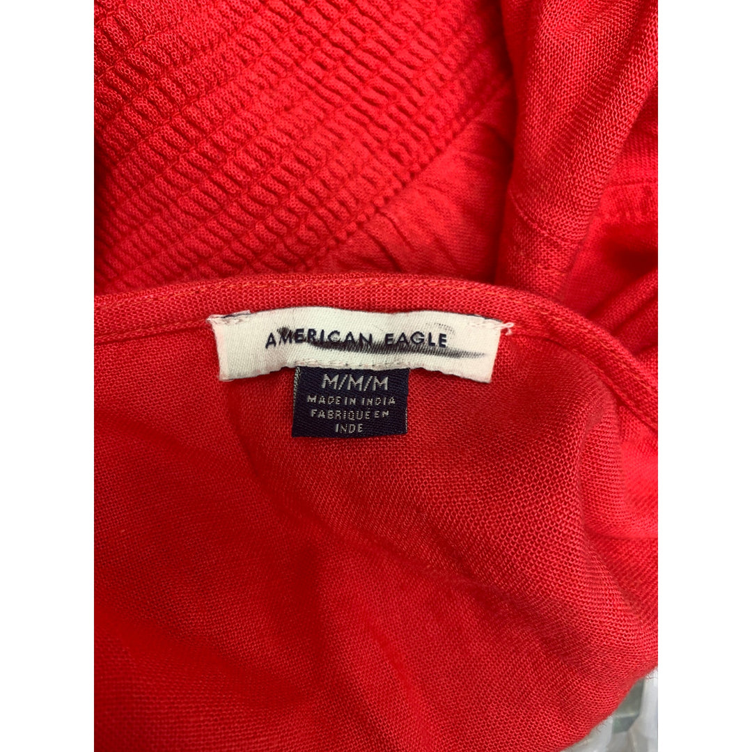 New American Eagle Womens Medium Flutter Sleeve V Neck Cropped Smocked Top