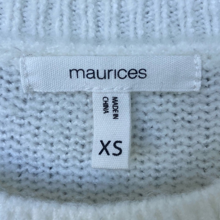 Maurices Womens XS Polka Dot Crew Neck Long Sleeve Oversized Knit Sweater