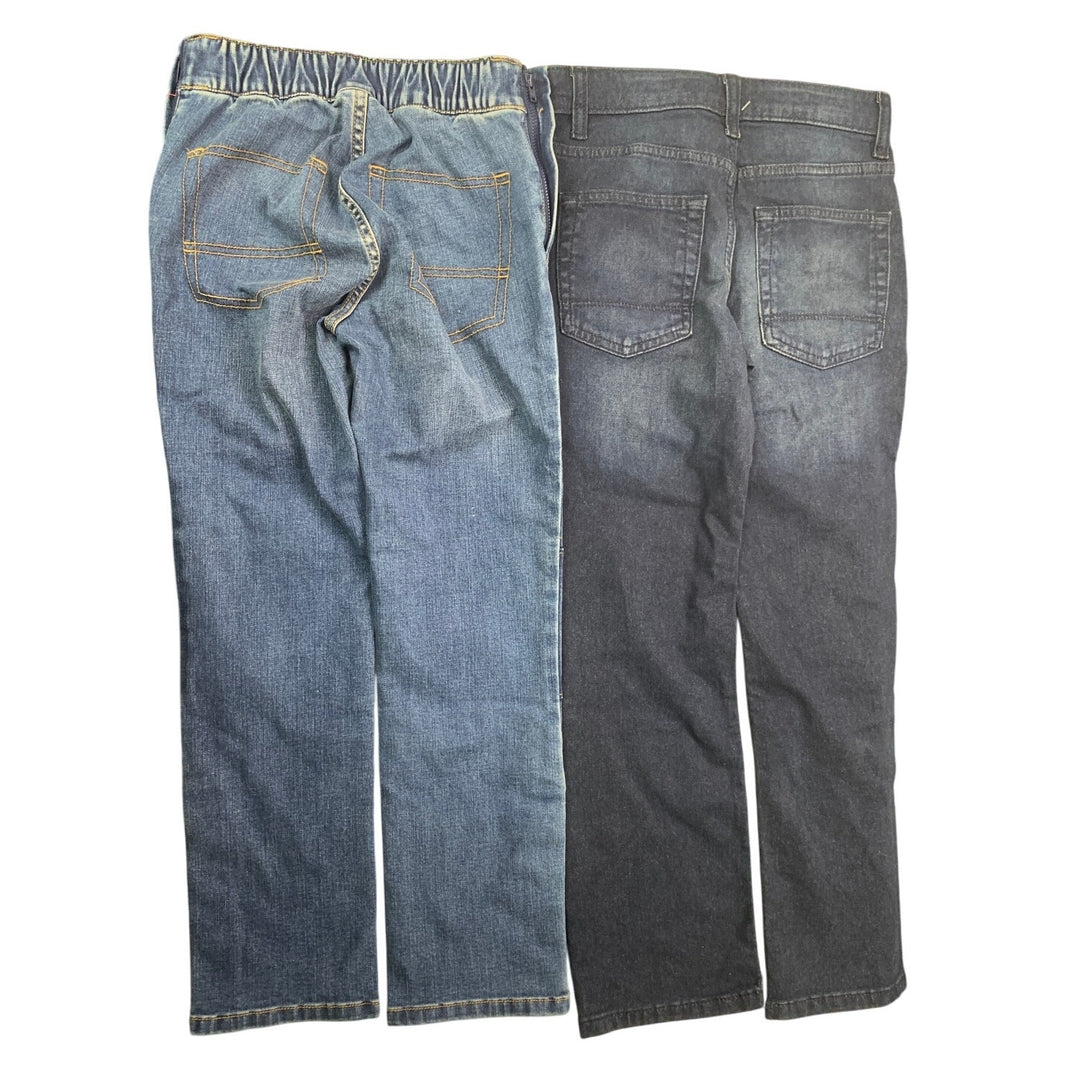 2 NWT New Cat &amp; Jack Boys Size 8 Straight Leg Stretch Denim Blue Jeans