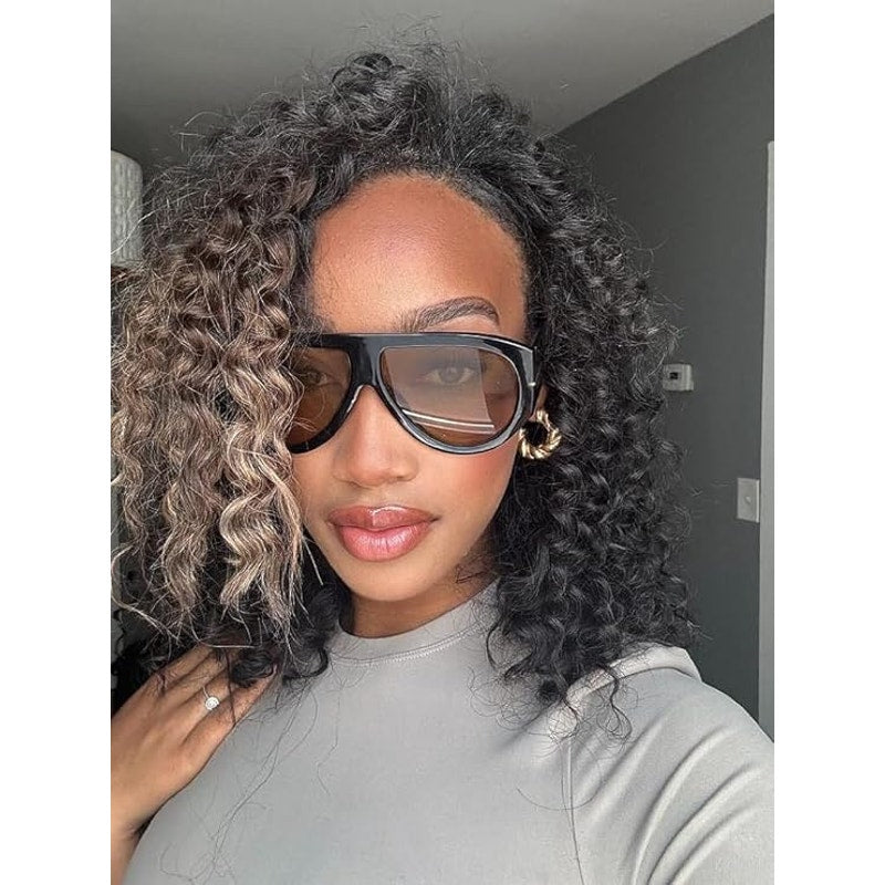 2-Pack Herjour Black Gray Oversized Retro Aviator Sunglasses Womens Sunglasses