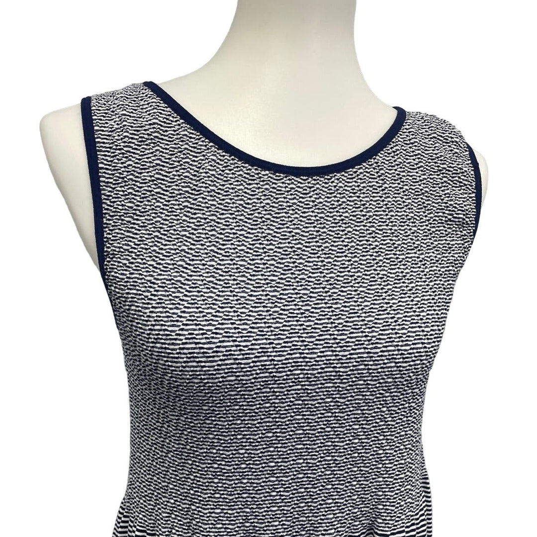 Lark &amp; Grey Womens Medium Sleeveless Navy Striped Cotton Blend Maxi Dress