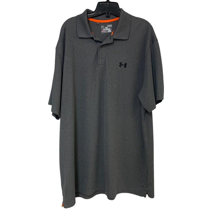 Lot of 2 Under Armour Mens XL Heat Gear Loose Short Sleeve Polo Shirts EUC