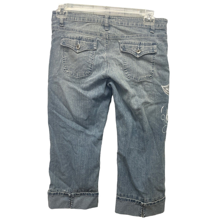 Apollo Jeans Juniors 9/10 Stretch Cotton Butterfly Denim Capri Cropped Pants