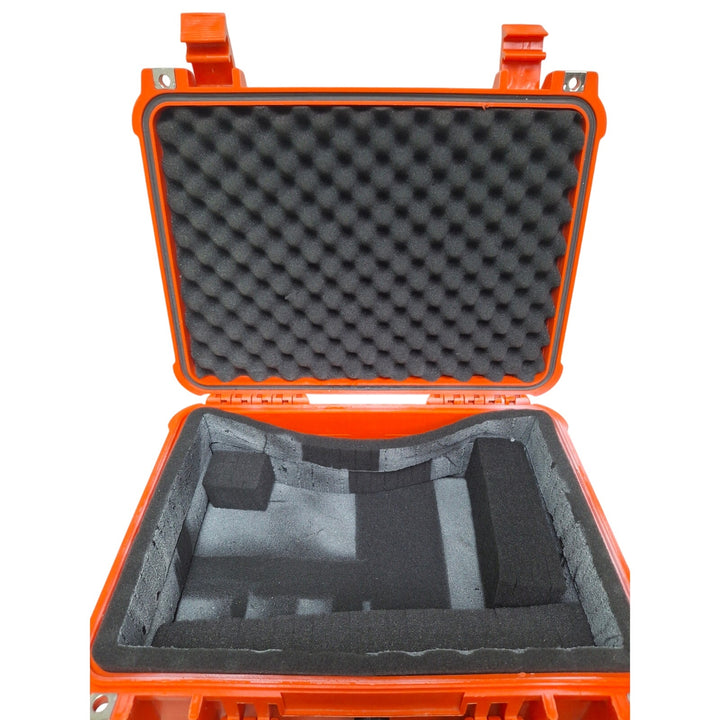 Heavy Duty Orange Plastic Equipment Carrying Case 16 x 13 x 7 w Handle