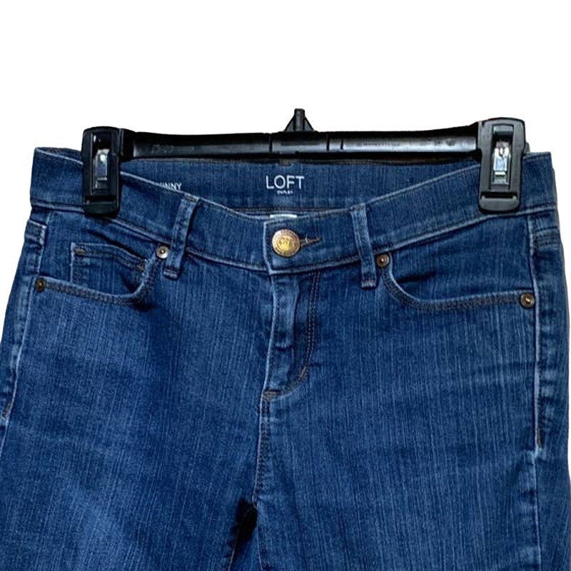 LOFT Outlet Size 2 Cotton Blend Modern Skinny Medium Wash Denim Blue Jeans