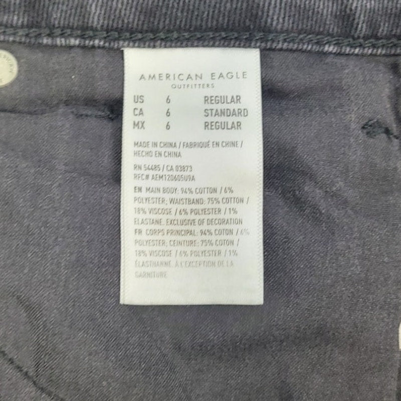 American Eagle Womens 6 Factory Distressed Comfort Stretch Waistband Denim Jeans