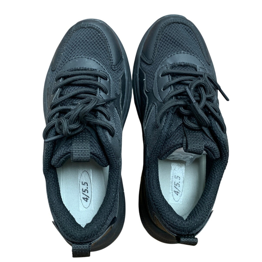 Treesky Womens Size 5.5 Black Mesh Lace Up Non Slip Atheltic Work Sneaker Shoes