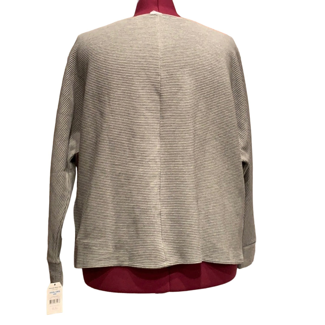 New Time and Tru 3X (22) Silver Ottoman Stitch Top Crop Length Ribbed Sweater