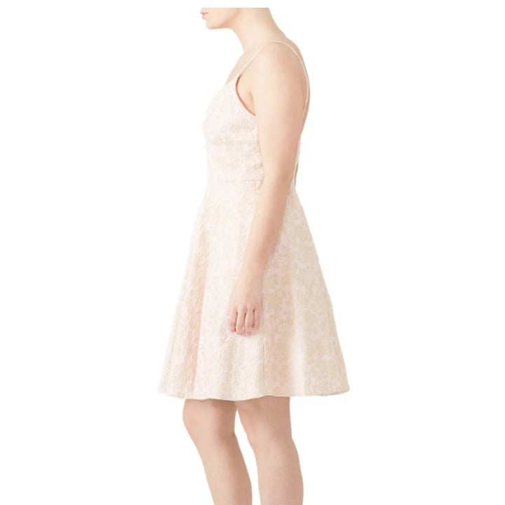 Badgley Mischka Womens Size 18 Pink Gold Golden Hue Strappy Deep V Mini Dress