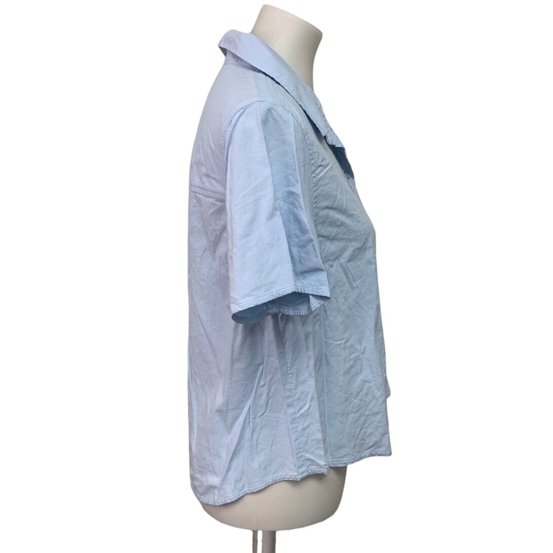 New American Eagle Womens Medium Short Sleeve Collared Button Up Shirt
