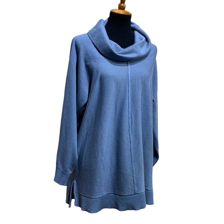 Chelsea &amp; Theodore Woman 1X Long Sleeve Cowl Neck Knit Lightweight Tunic Sweater