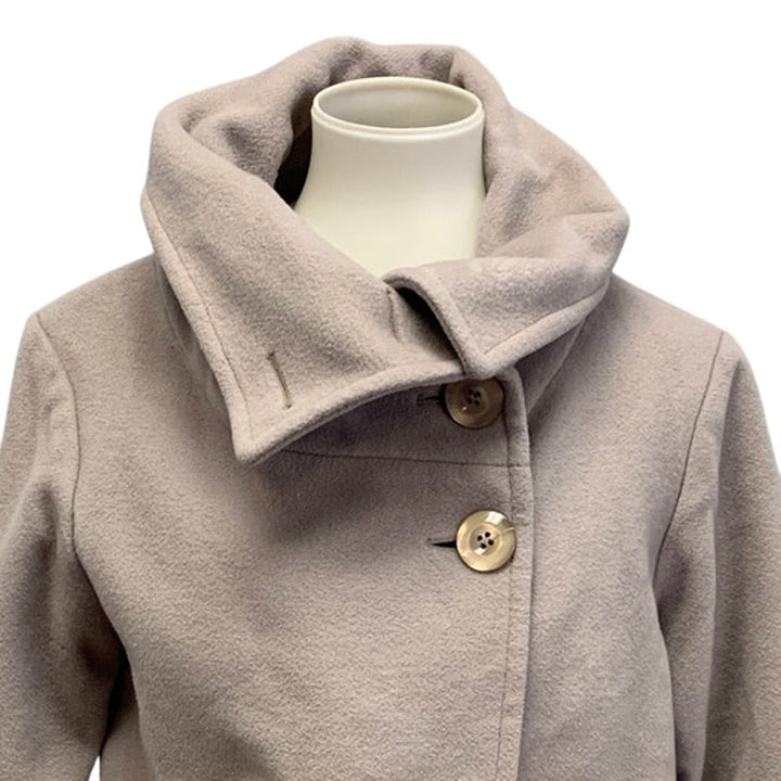 Sisley Womens Size 6 Euro 42 Cashmere Wool Blend Warm Swing Top Button Coat