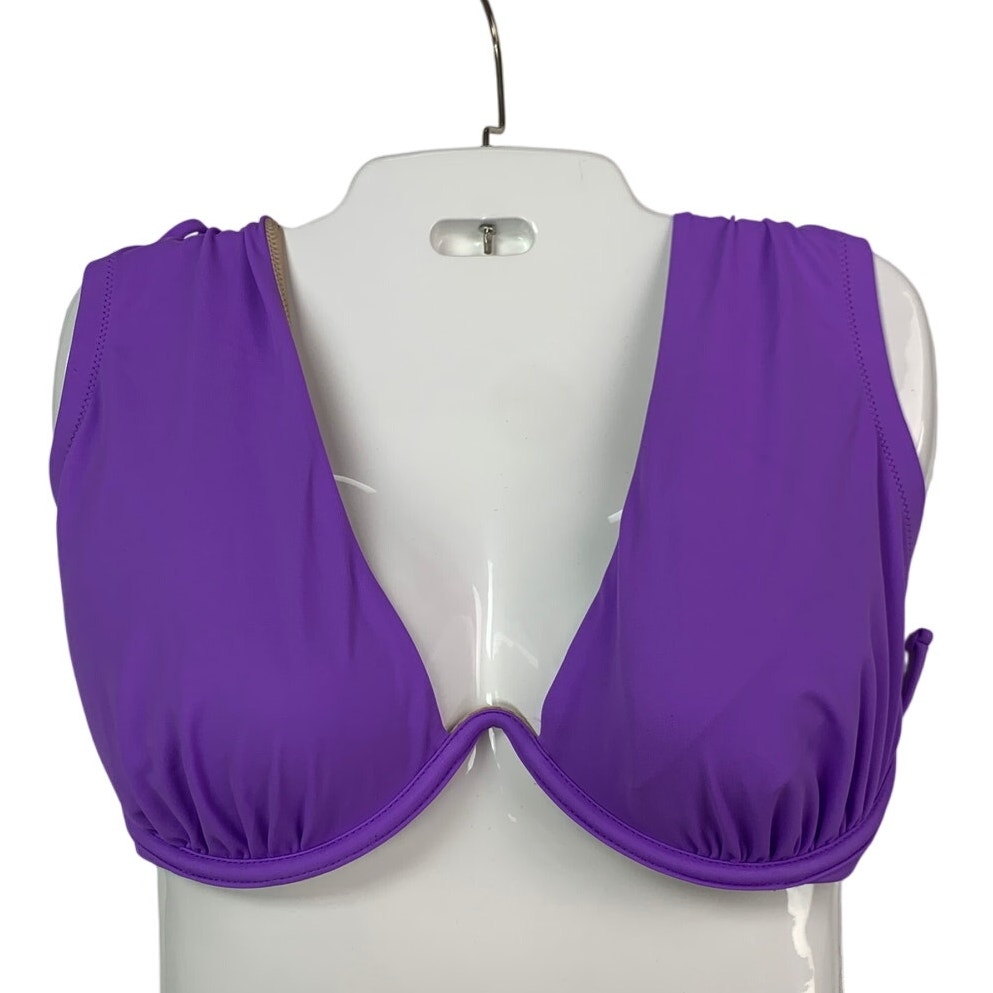 New Shade &amp; Shore Womens 38DD Underwire Purple Swim Separate Top ONLY