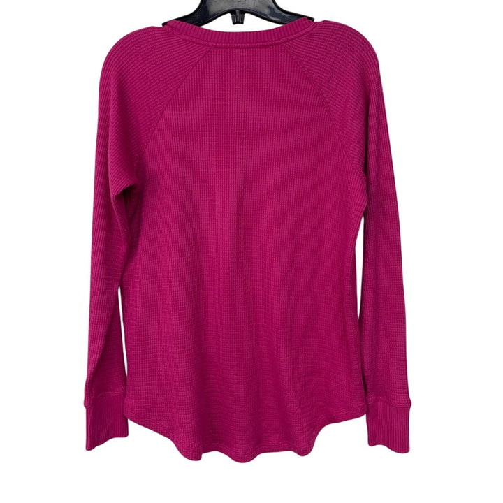 New American Eagle Womens Small PolyElastane Waffled V Neck Long Sleeve Top
