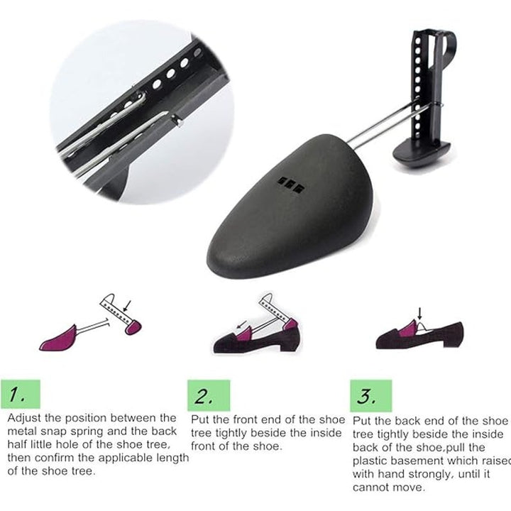 New EchoDone 4 Pairs Black Plastic Womens Mens Kids Shoe Tree Stretcher Set