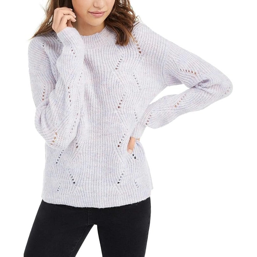 New Hippie Rose Juniors Medium Marled Mock-Neck PolyBlend Pastel Colors Sweater