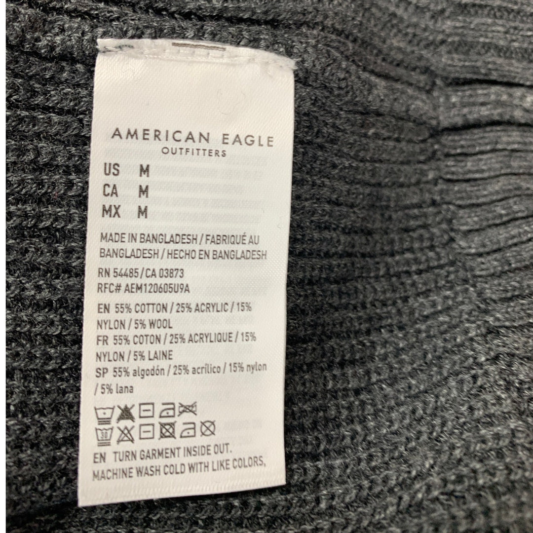 New American Eagle Mens Medium Gray Long Sleeve Wool Blend Crew Neck Sweater