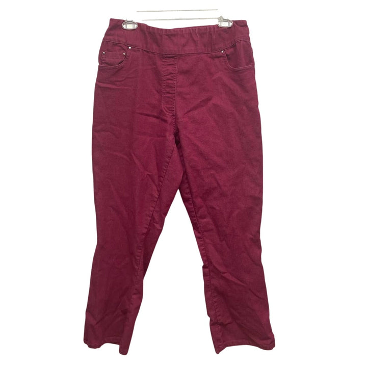Blair Womens Size 14 Hot Pink Cotton Blend Elastic Waist Pull On Jean Pants