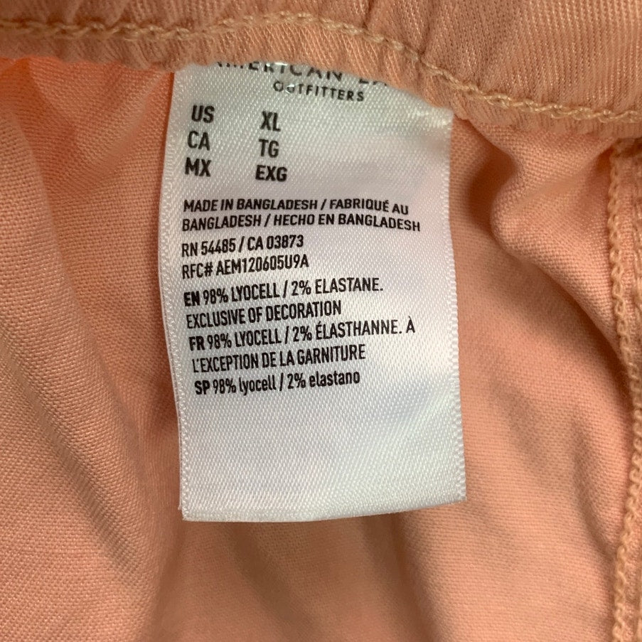 New American Eagle Womens XL Peach Elastic Waist Shorts w Front Pockets