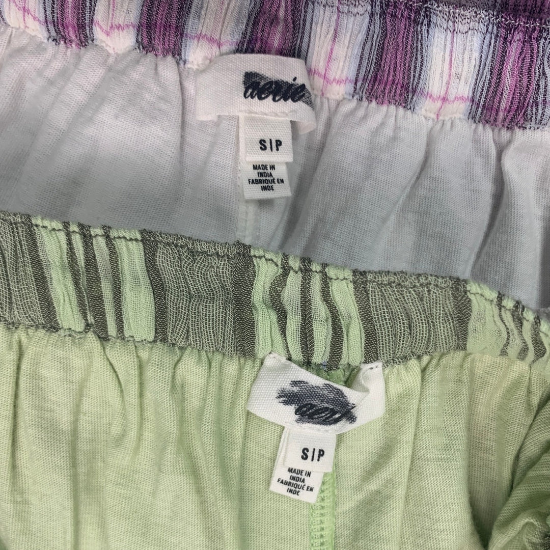 Lot of 2 New Aerie Womens Small Green Purple Plaid Lace Trim Flowy Skorts
