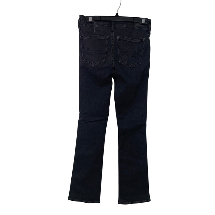 New American Eagle Womens Size 4 Regular High Rise Skinny Kick Denim Black Jeans