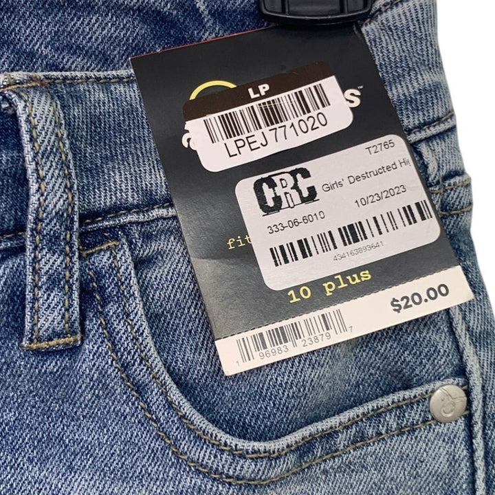 NWT New Art Class Girls Size 10 Plus Distressed Adjustable Waist Denim Jeans