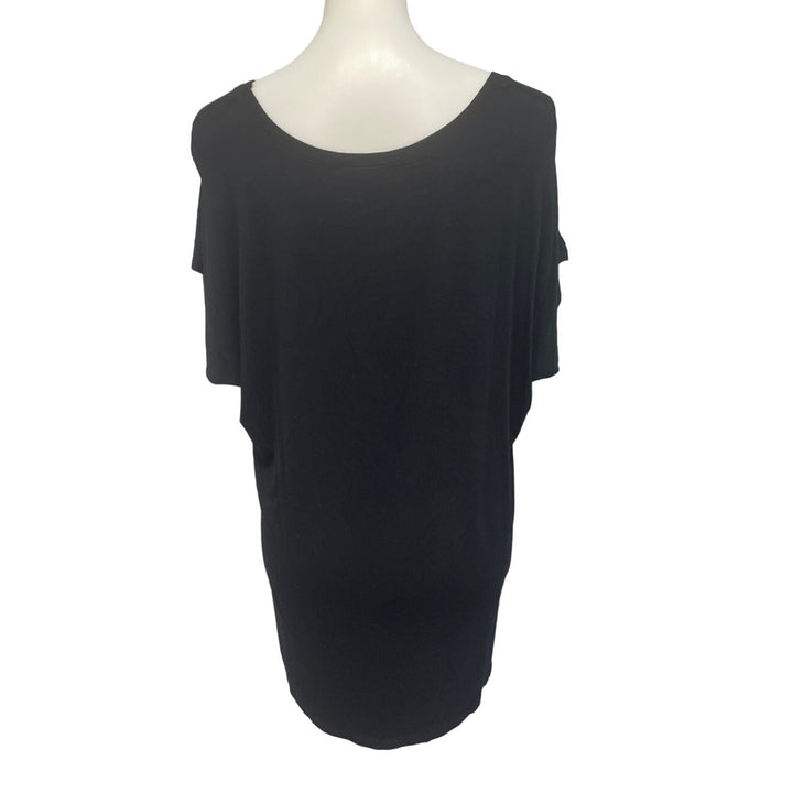 Free To Live Womens XL Black PolySpandex Short Sleeve Crew Neck Tee Shirt