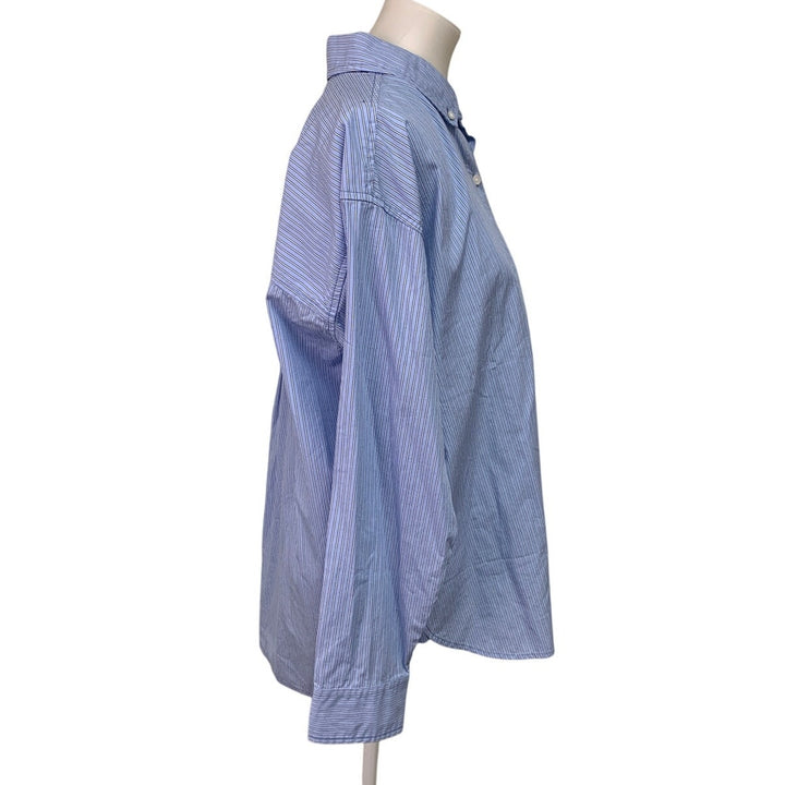New American Eagle Womens Medium Striped Long Sleeve Button Up Collared Shirt