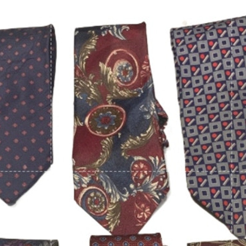 6 Wine Red Silver Gray Polka Dot Floral Paisley Vintage &amp; Newer Mens Neck Ties