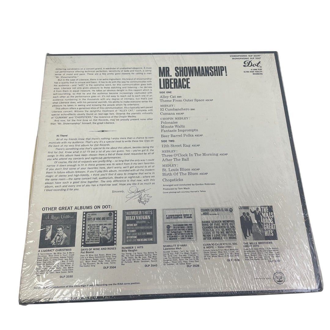 1963 Liberace Mr Showmanship Dot Records DLP 3547 Ultra Hi Fi Vinyl Record Album