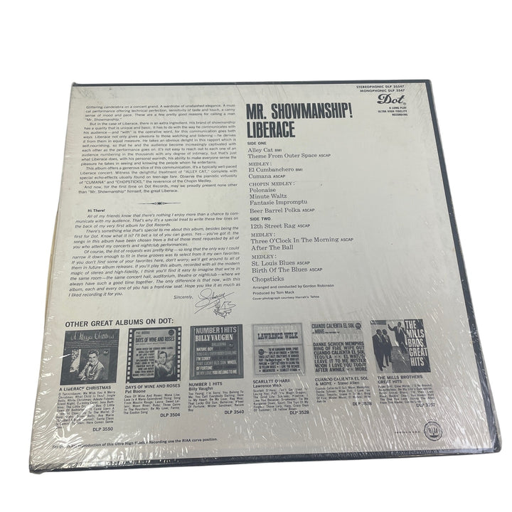 1963 Liberace Mr Showmanship Dot Records DLP 3547 Ultra Hi Fi Vinyl Record Album