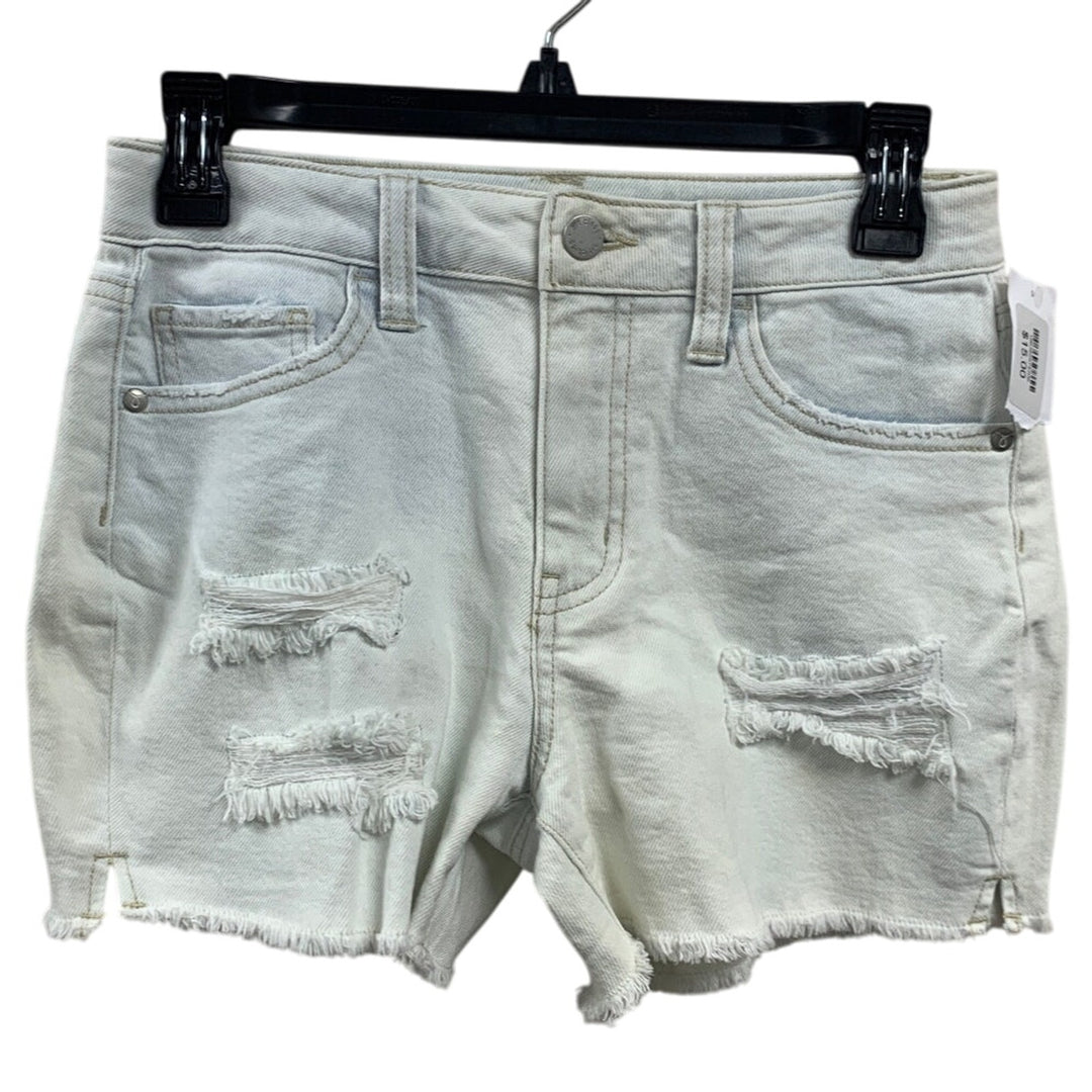 New Art Class Girls Small (6/7) Adjustable Waist Distressed Bleached Jean Shorts