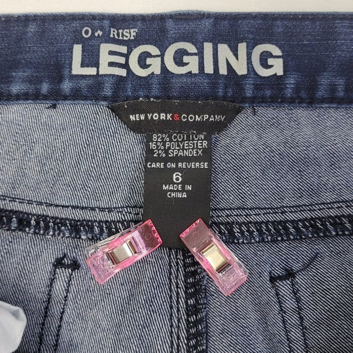 New York &amp; Company Womens Size 6 PolyCotton Spandex Low-Rise Jeggings