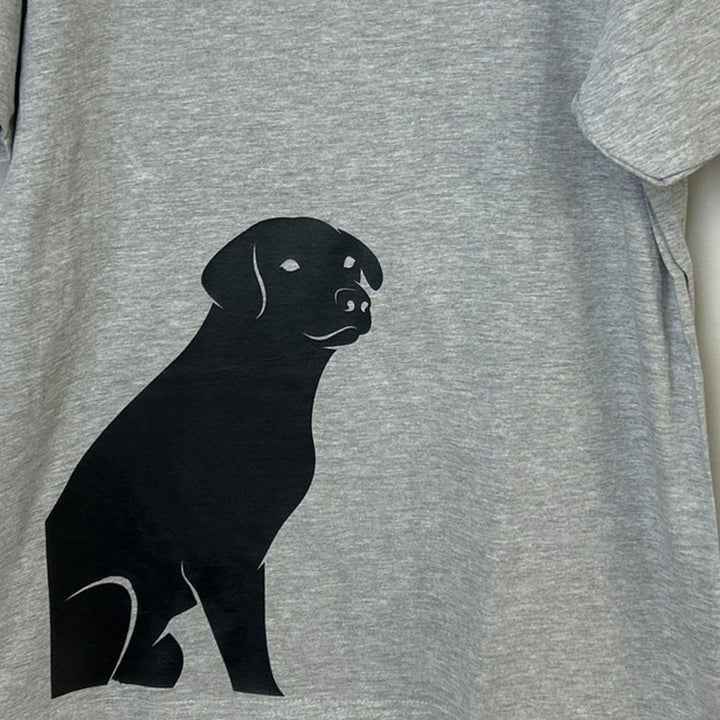 New Hand Printed Mens 2XL Gray Heathered Black Lab Dog Short Sleeve Tee Shirt