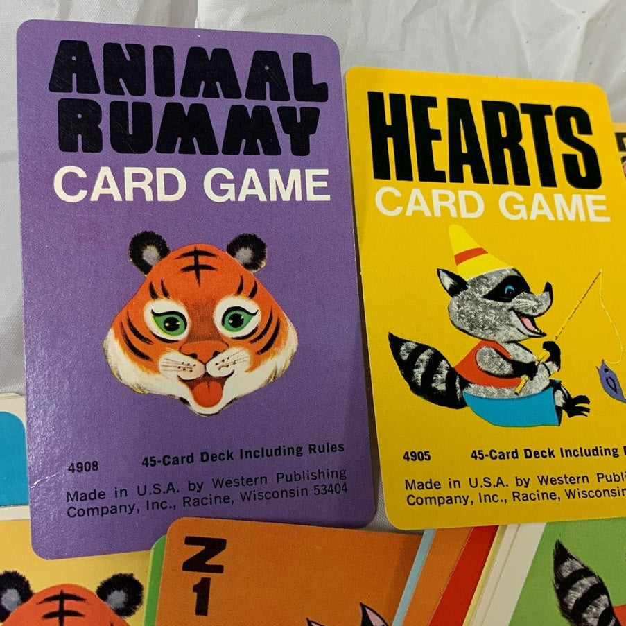 3 Vintage 1970s Kids Card Games Noah&