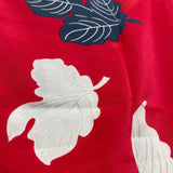 Vintage Vera Rectangular Fall Leaves Red Acetate Fashion Scarf Accessory