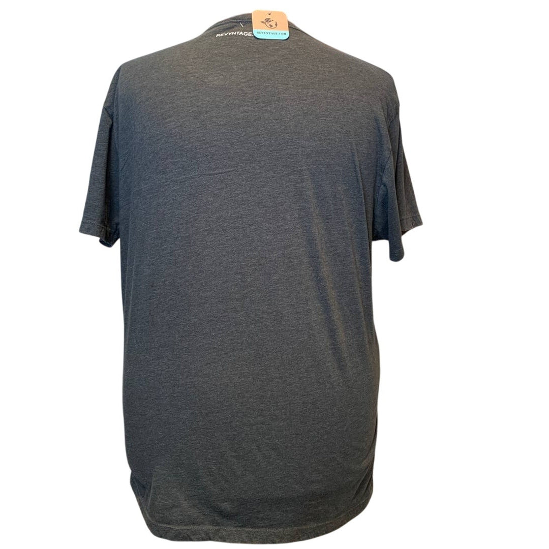 Hand Printed Upcycled Womens XXL Saving the Planet Superpower V-Neck Tee
