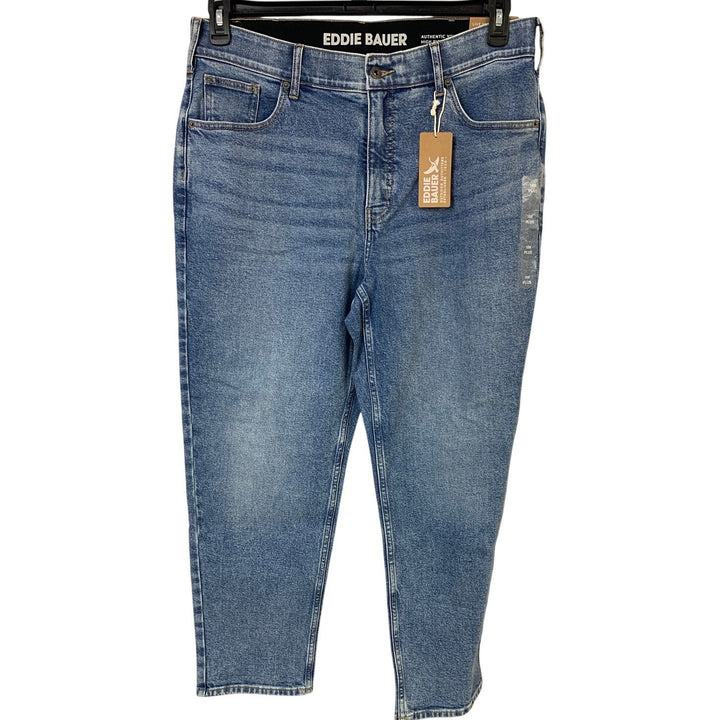 New Eddie Bauer Womens Vintage Blue Authentic Voyager the Perfect Straight Jeans