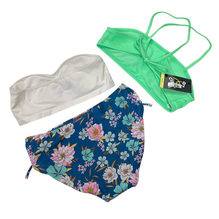 Lot of 3 New Art Class Cat &amp; Jack Girls XL Floral Ribbed Bikini Bottom Tops