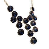 New Round Gem Waterfall Rhinestone Statement Fashion Necklace w Gift Box