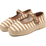 Womens Size 9.5 Brown Striped Mary Jane Woven Espadrilles Platform Sandal Shoes